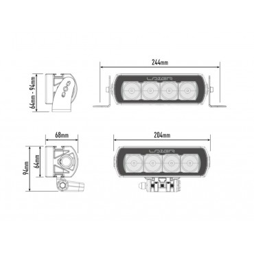 LED-Zusatzscheinwerfer für den Frontgrill des VW T6 MV, LAZER ST-4 Ev